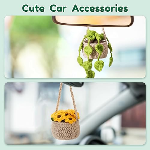 Miniatura 7 de Karsspor Kit de ganchillo para principiantes, 4 plantas colgantes en macetas, kit de ganchillo para principiantes para adultos, kit de inicio de