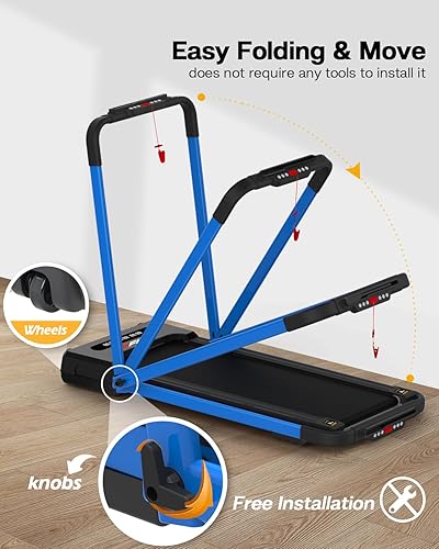 Miniatura 5 de FYC Caminadora para debajo del escritorio, almohadilla para caminar 2 en 1, estación de trabajo plegable para el hogar, capacidad de peso de 300