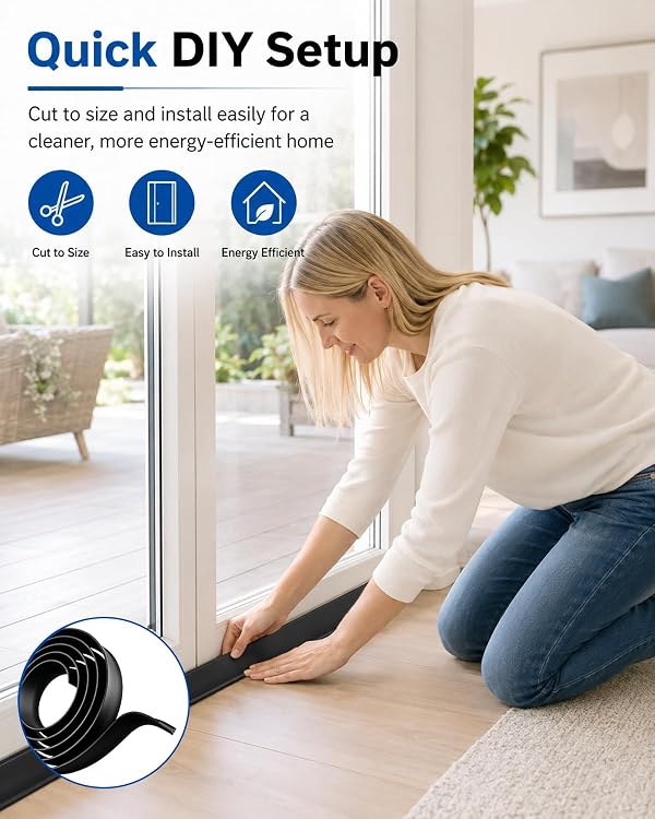 JULZIS 2Pcs 3.6ft for Andersen Storm Door Botton Sweep Fin Weatherstrip,Fit for Andersen Storm Door Bottom Seal (Black) by JULZIS - Used condition - Image 5