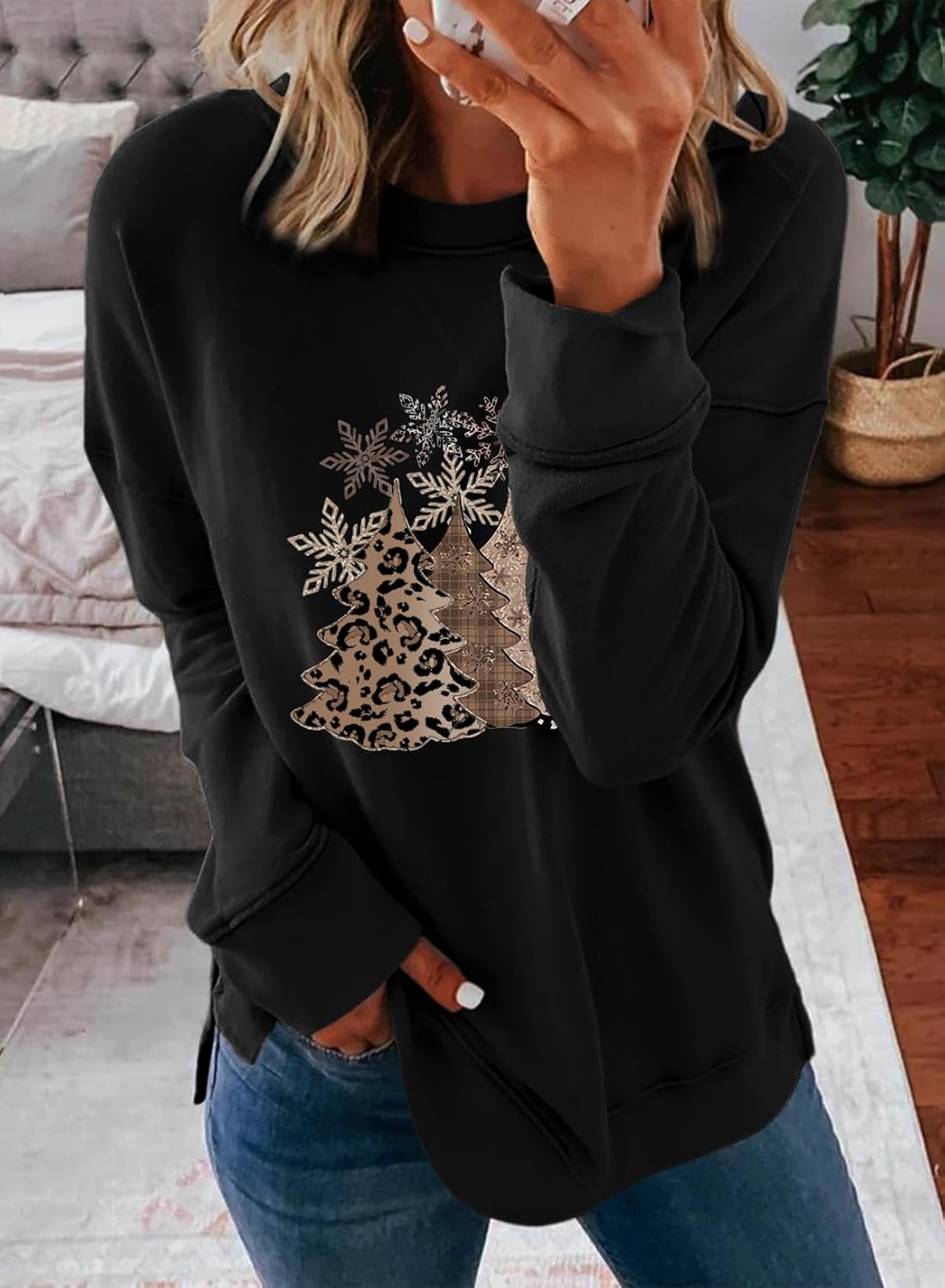 Dokotoo Women's Casual Crew Neck Sweatshirt Loose Soft Long Sleeve Pullover Tops - Image 2