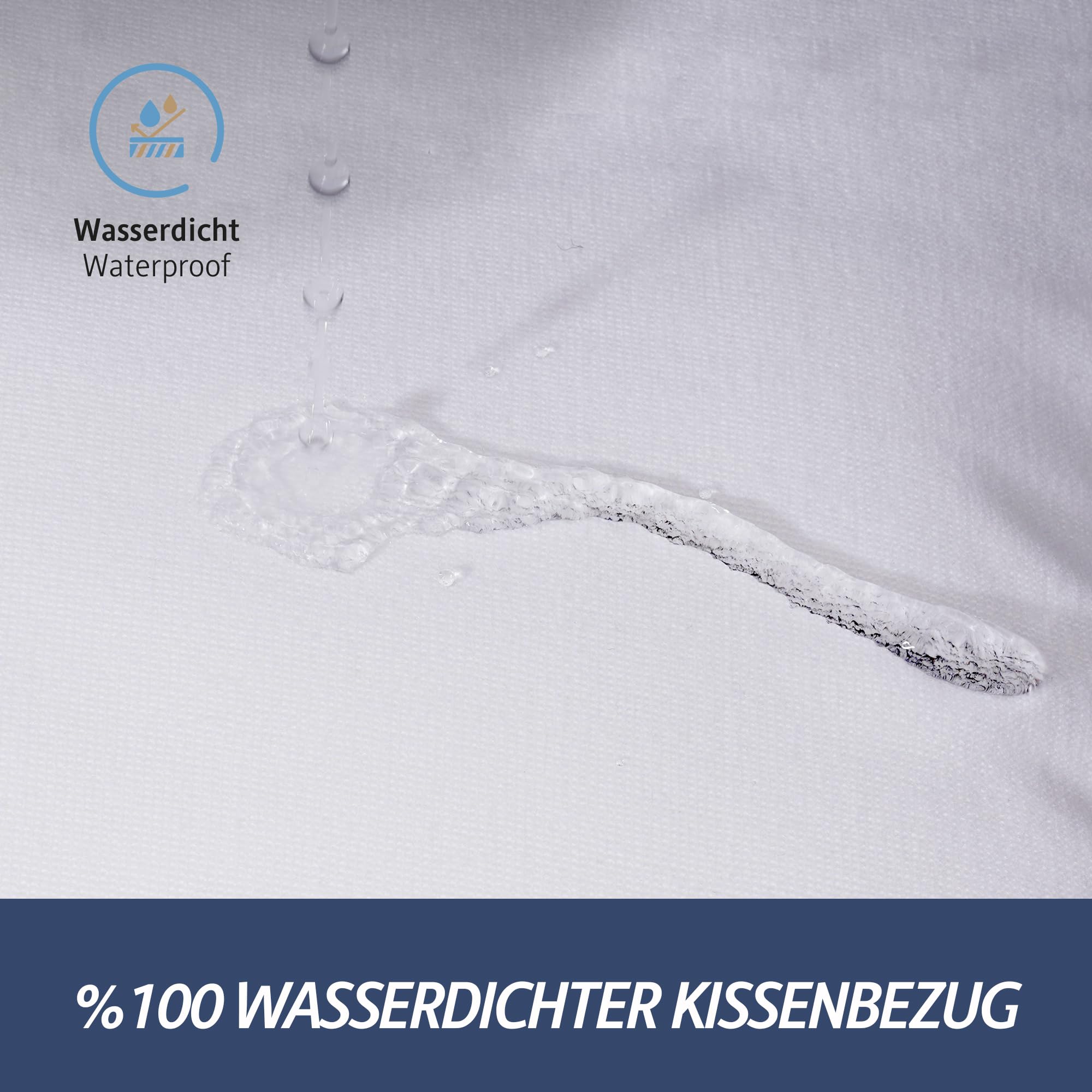 Komfortec Waterproof Cushion Cover 80 x 80 cm Set of 2 With Zip, Breathable, Hypoallergenic Pillowcases - Image 2