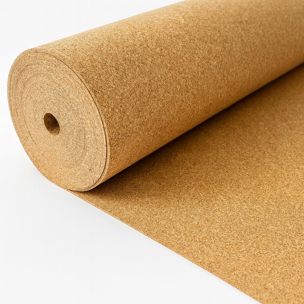 FUTURAZeta® - Rotolo di Sughero Supercompresso spessore 5 mm Rivestimento Muro Parete Fredda Tappetino Sotto Pavimento Parquet Bacheca anti rumore (5 Mq.)
