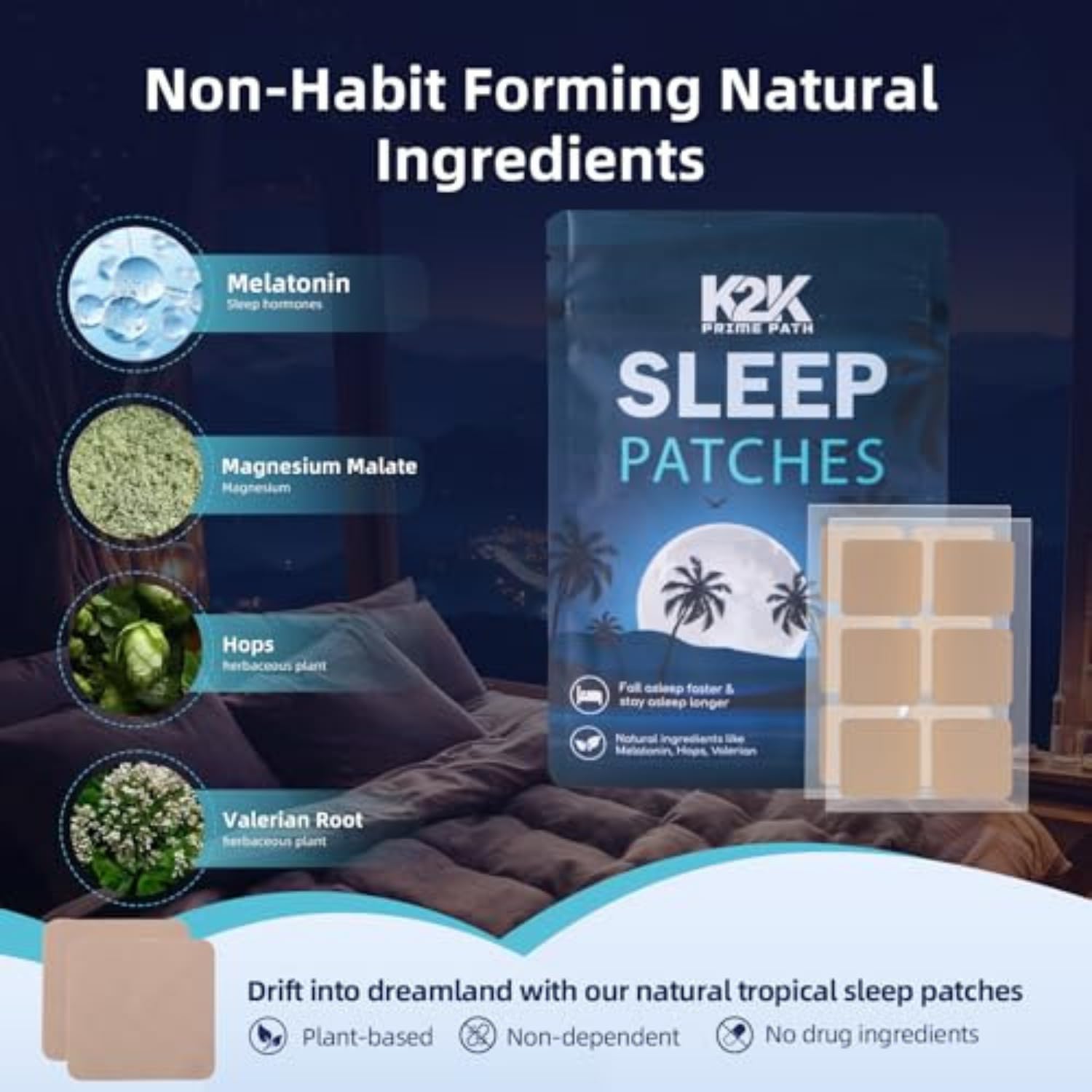 Original Sleep Patches for Adults Extra Strength | Easy-to-Apply Sleep Patch with Melatonin & Valerian | Relax & Wake Up Refreshed | Long-Lasting Night Comfort for Men & Women | 30 Patches — Amazon image 3