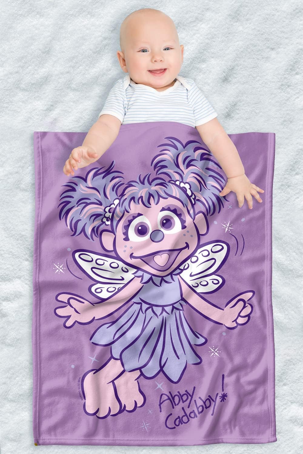 LOGOVISION Sesame Street Lightweight Baby Blanket, 30''X40'', Simple Abby Unisex for Infants Girls & Boys