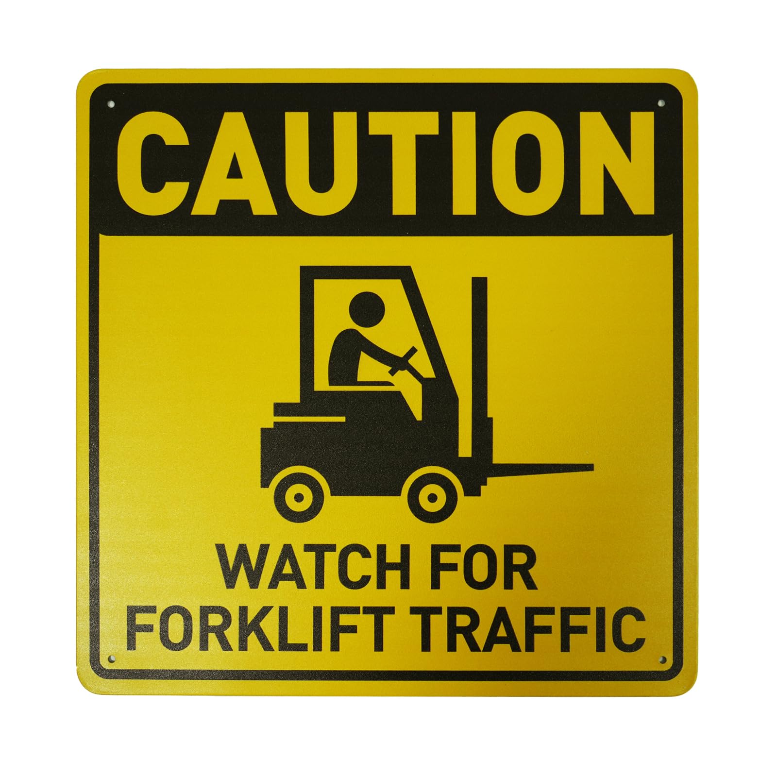 BTHUKO "Caution - Watch For Forklift Traffic" Sign | Safety Signs For Workplace | 12" x 12" Aluminum