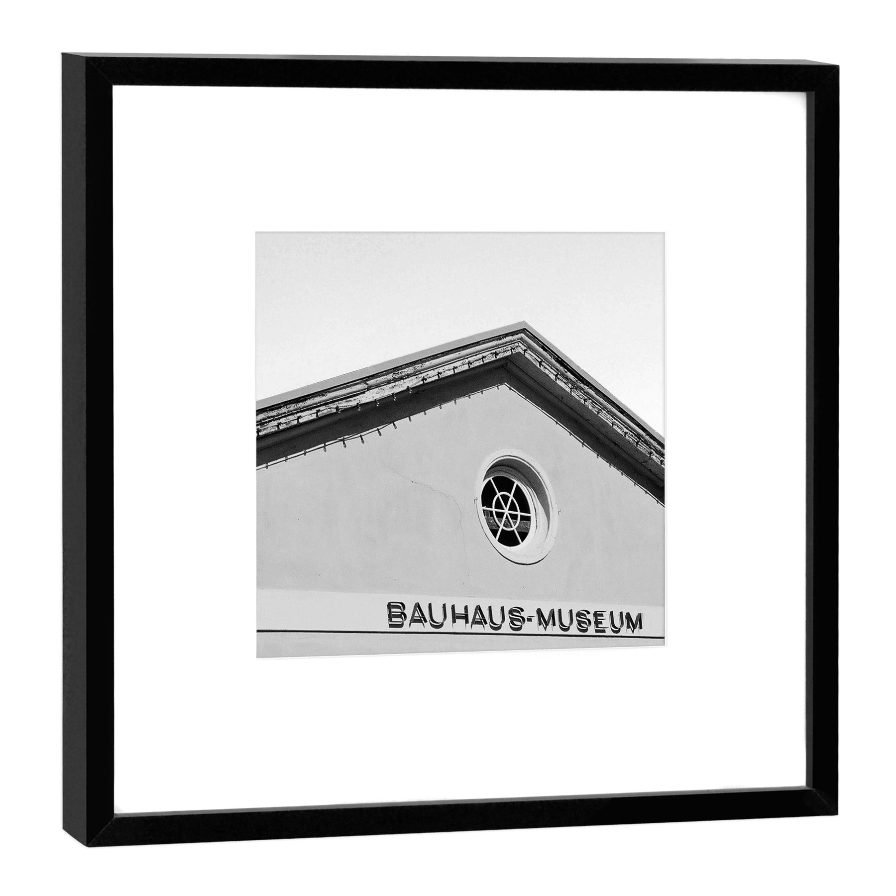 Photo Bauhaus Museum Weimar de haute qualité avec cadre en bois noir noble 52x52