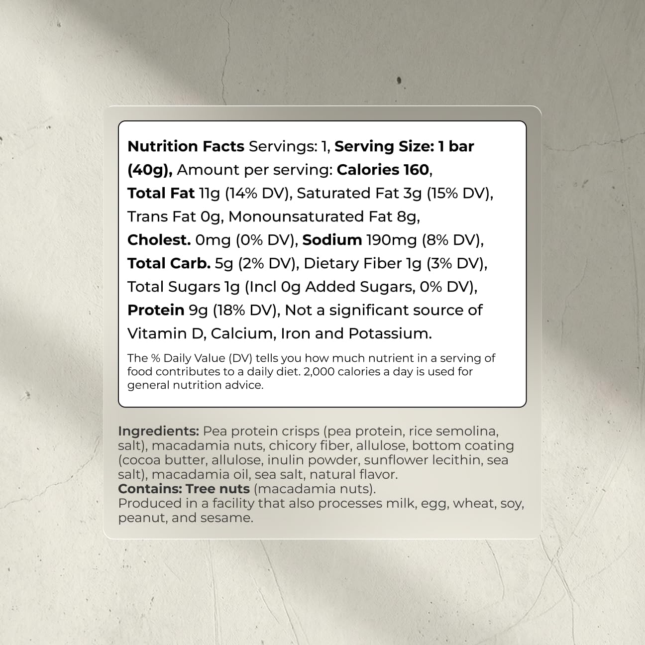 Blueprint Bryan Johnson Macadamia Nut Protein Bars – 9G Plant Protein – Vegan, Low Carb, Low Sugar, Keto-Friendly Snacks - Non-GMO, Raw Nut Bar, Natural Ingredients (White Cocoa - 12 Pack)