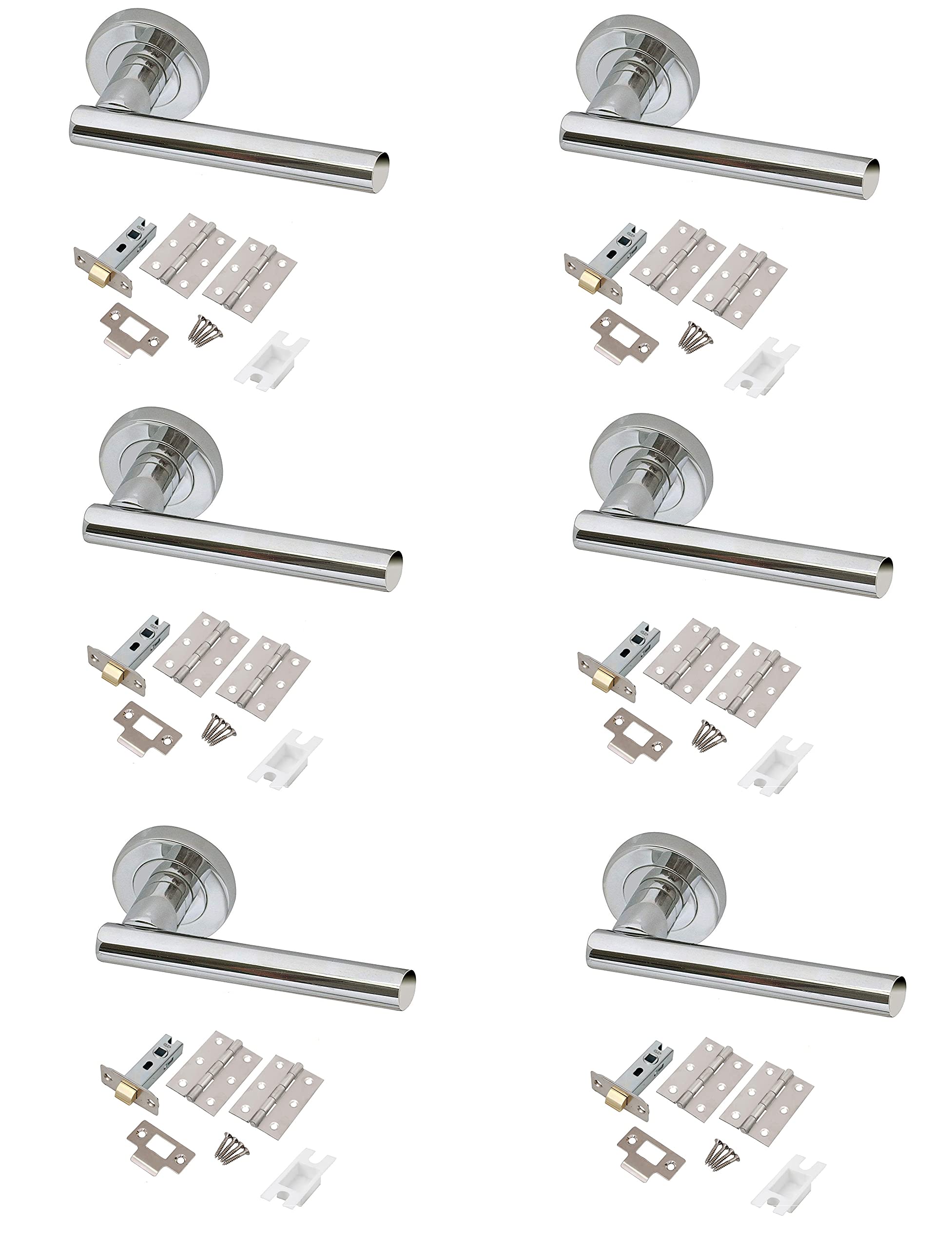 Golden Grace T-Bar Polished Chrome Handle Set 6 Pack