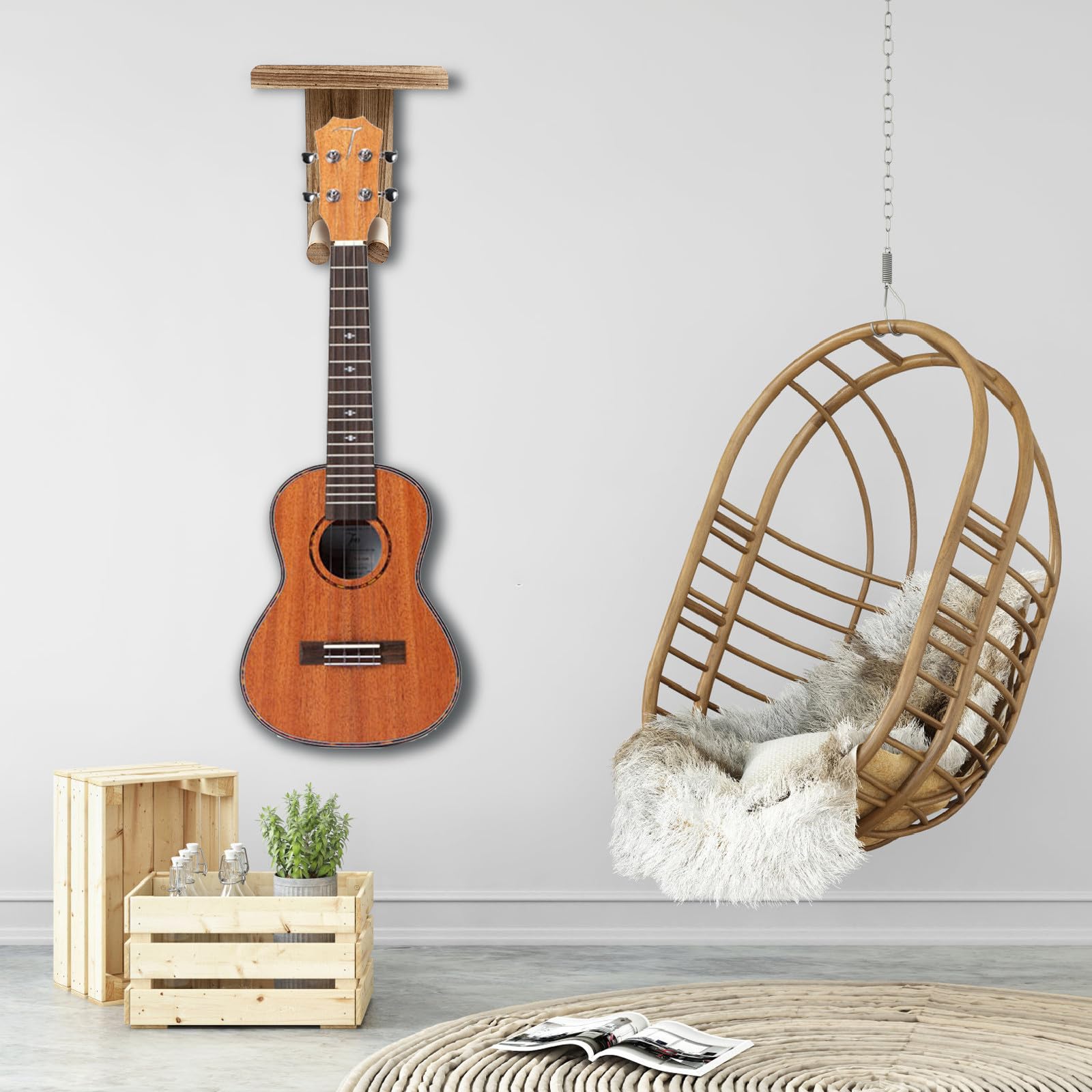 2 Stück Wandhaken für Ukulele und Banjo, Platzsparend