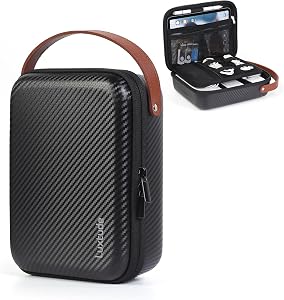 Luxtude Electronics Organizer Travel Case for Chargers and Cords, Hard Case for Electronics, Portable Tech Bag, Travel Essentials for Chargers/Mouse/USB Drives/SD Cards, Tech Gifts