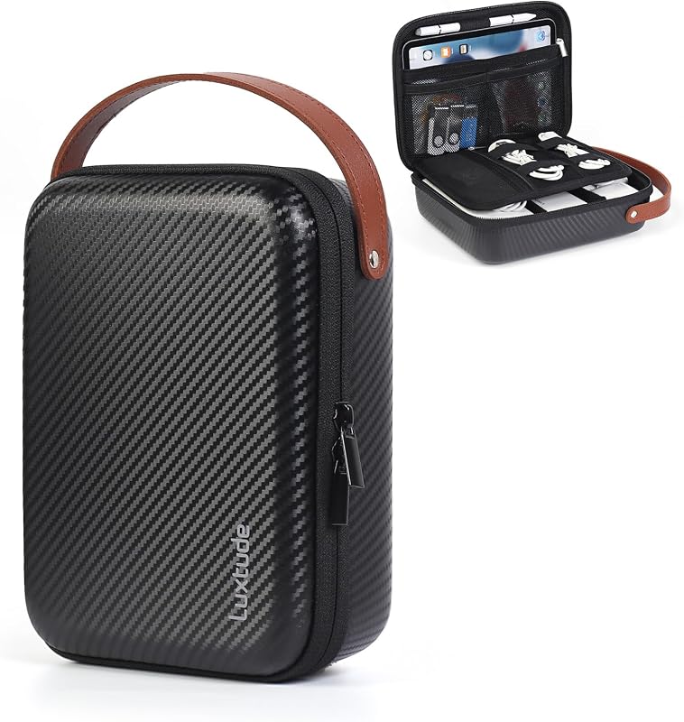 Electronics Organizer Travel Case for Chargers and Cords | Hard Case for Electronics, Portable Tech Bag, Travel Essentials for Chargers/Mouse/USB Drives/SD Cards, Tech Gifts