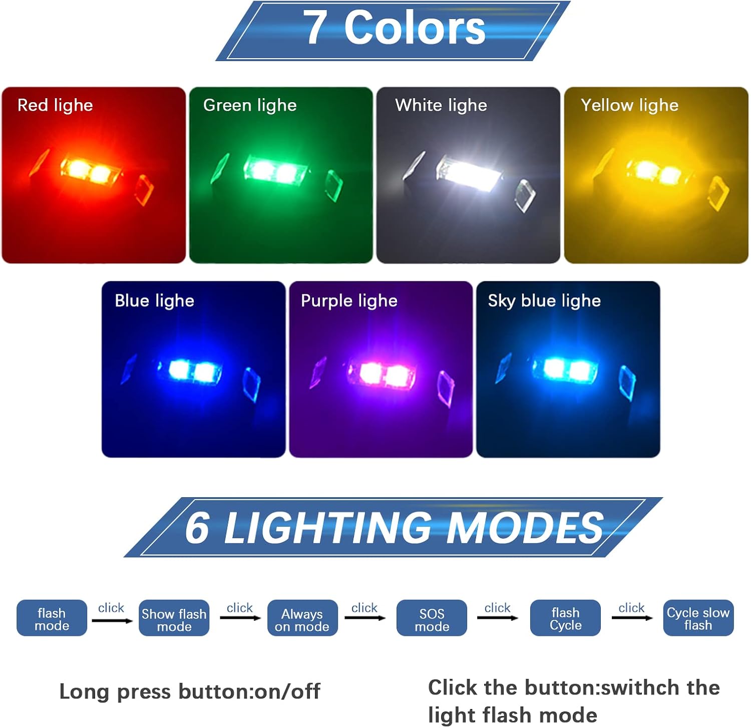 GUGELIVES Drone Strobe Lights LED Night Flight Signal Lights Flash Anti Collision Indicator Light Suitable for DJI Mini 3 Pro, Mini2/SE, Mavic 3, Air 2S Drone Accessories