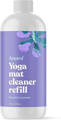 Miniatura 7 de ASUTRA Recambio de spray limpiador de esterilla de yoga (menta energizante), 16 onzas líquidas, sin residuos resbaladizos, aceites esenciales
