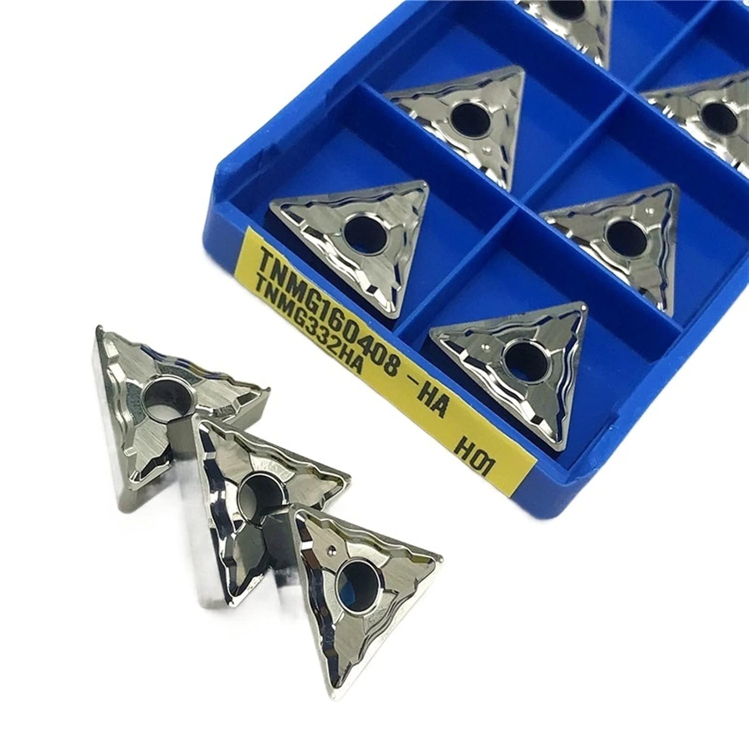 Indexable Lathe Carbide Insert 10PCS TNMG160404 AK HA H01 TNMG160408 TNMG160402 Aluminum Turning Inserts Carbide Round Blade CNC Lathe Cutter(TNMG160408 HA H01)