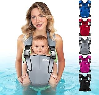 TinyTide Baby Carrier Grey - Ergonomic Neoprene Infant Carrier with M Seat - Water & All-Season Use - Adjustable Straps, Lightweight- 4-15kg, 2 Months to 2 Years