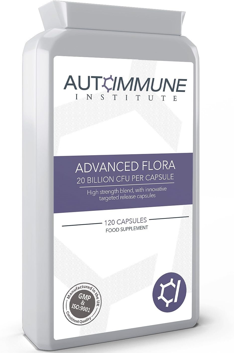 High Strength Multi Strain Friendly Bacteria Supplement for Adults (20 Billion CFU Per Capsule). Innovative, Acid Resistant Capsule. Made in The UK. 120 Easy to Swallow Capsules. Advanced Flora.