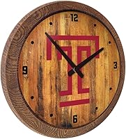 Vista 253 de The Fan-Brand NCAA Oklahoma Sooners: Faux Barrel Top Wall Clock Sports Team Bar Sign Décor - Home Man Cave, Party Decoration - Made On Demand