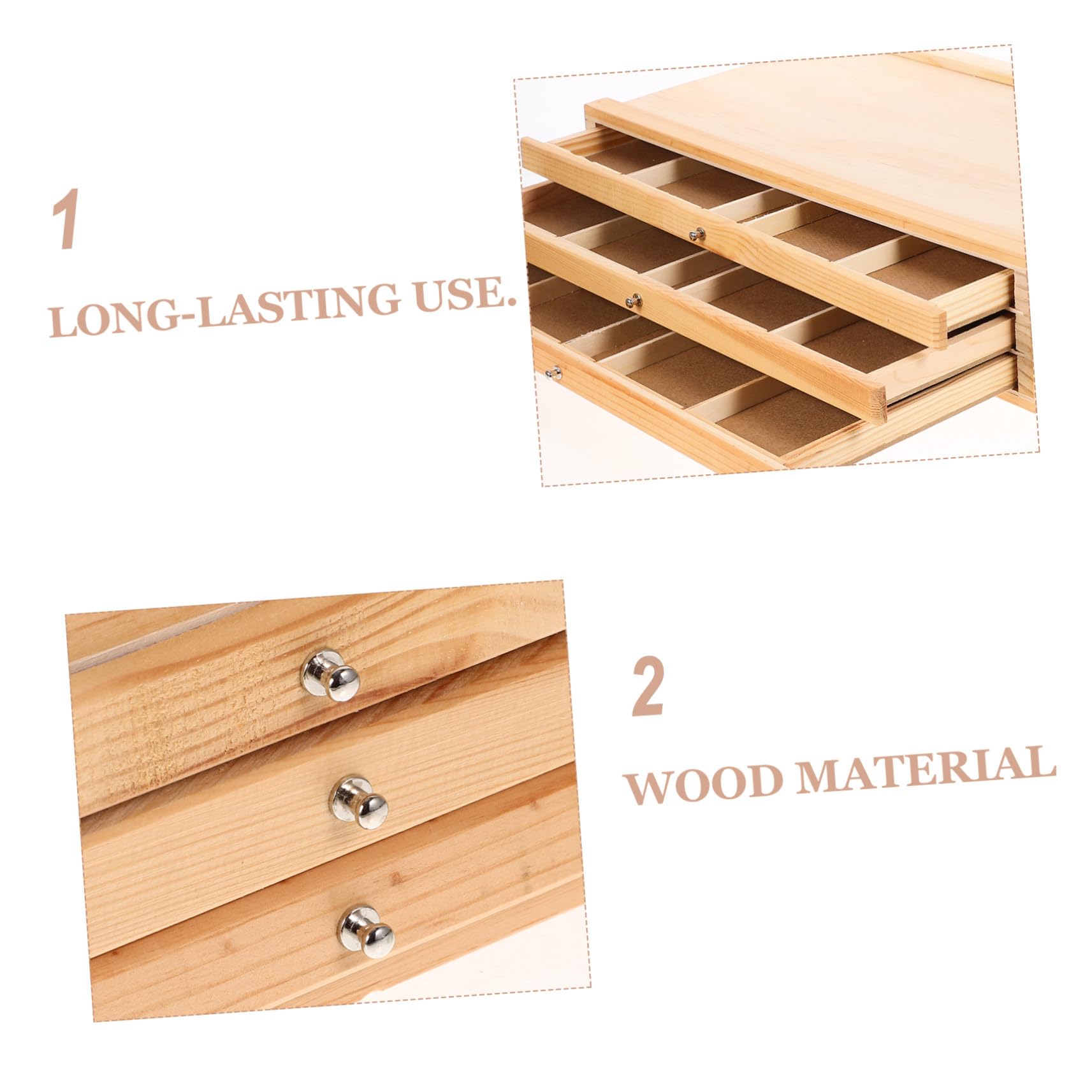 LIFKOME Holz Stiftehalter Schublade Pinselhalter Aus Robustem Kunststoffrahmen Dreilagiger Schreibtisch Organizer Für Künstler Zeichenutensilien Schreibbedarf