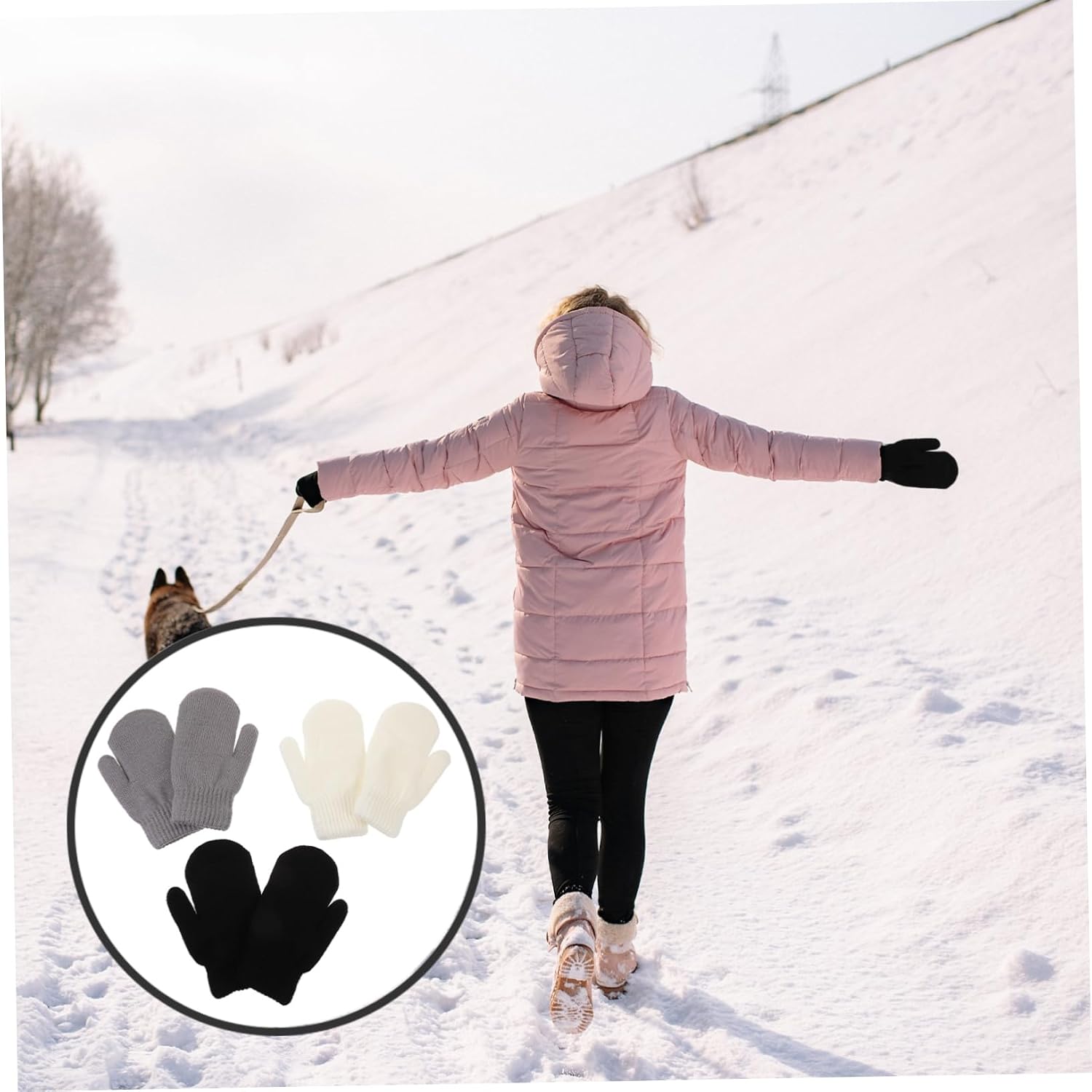 3pairs Gloves for Women Thick Thermal Mittens Warm Lining Comfortable Adult Gloves for Cold Weather for Outdoor Use