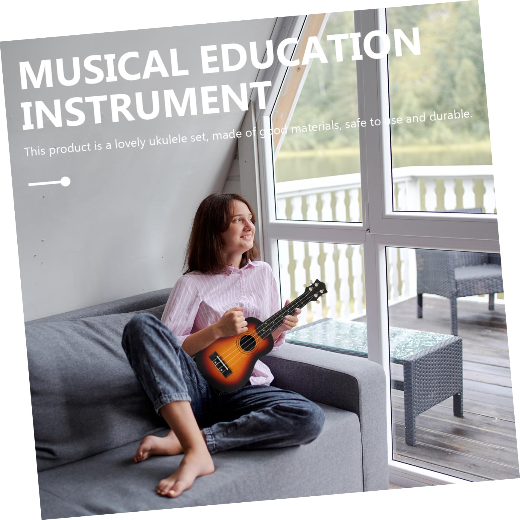 Corde Ukulele Piccolo Strumento Musicale Acustico per Ragazzo Ragazza e Adulti Principianti Design Creativo e Unica Realizzazione Sicura Delicata senza Danni alle Mani Suono