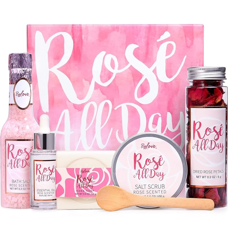 BFFLOVE Conjunto de Spa com 6 Peças e Fragrância de Rosa