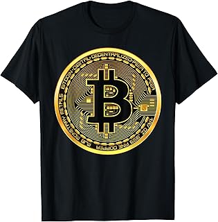 Bitcoin Crypto Currency BTC Block Chain Techie Gold Coin T-Shirt
