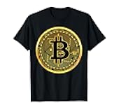 Bitcoin Crypto Currency BTC Block Chain Techie Gold Coin T-Shirt Small