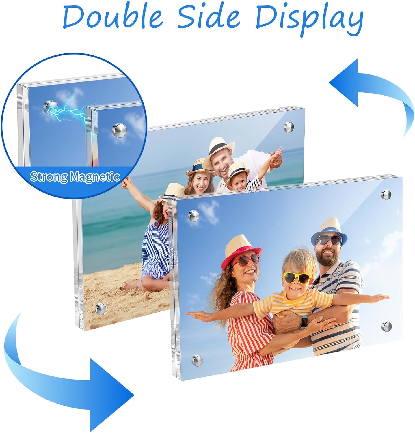 5X7 Acrylic Picture Frame with Stand Clear Magnetic Photo Fridge image 4