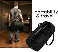 Vista 6 de Bowens Micrófono XLR profesional con soporte de micrófono ajustable (18-70 pulgadas) y cable de micrófono, micrófono dinámico de karaoke