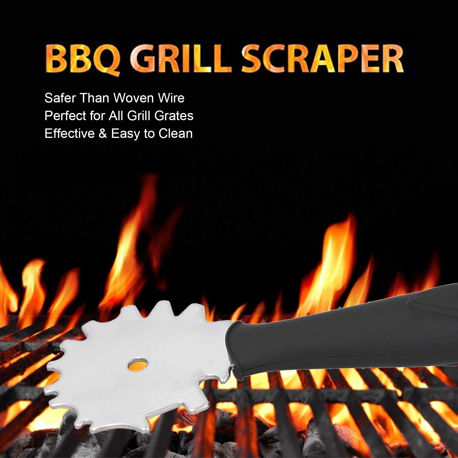 Grill Scraper for Outdoor Grill, Stainless Steel Grill Cleaning Tools Griddle Scraper Grill Cleaning Tools Griddle Scraper Safe Grill Brush for Outdoor Grill Cleaning