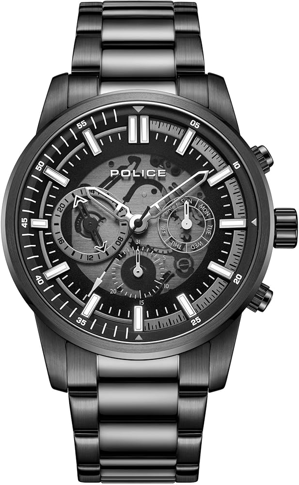 Buy Police Men's Black Stainless Steel Bracelet Watch with