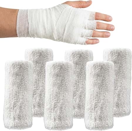Kerlix Gauze Bandage Rolls - 4 1/2 in x 4.1 Yds, 6 Ply - 6 Single Sterile Pocuhes- Extra Absorbency - Latex Free, Hospital Grade Cotton Fluff Bandage Wrap Krinkle Style