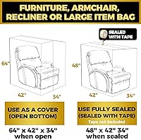 Vista 5 de Fundas de plástico para muebles para mudanza y almacenamiento - Protectores de fundas para sillas de alta resistencia, impermeables y a prueba