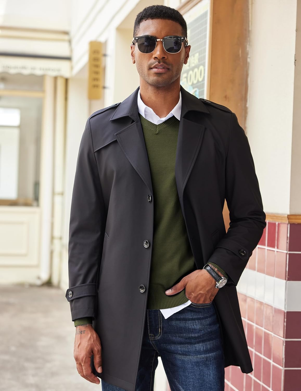 COOFANDY Men's V Neck Sweater Lightweight Knitted Pullover Sweaters - Image 7