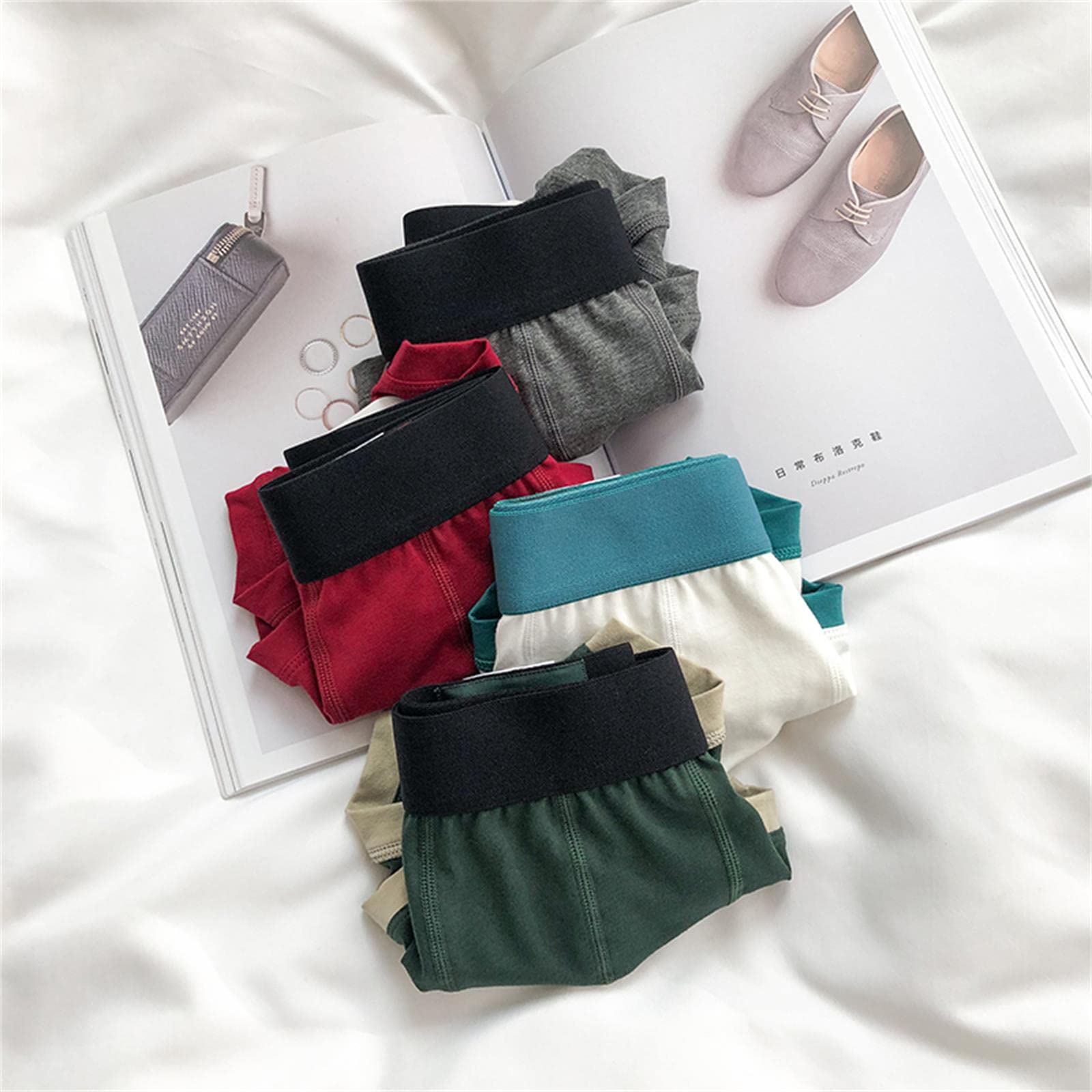 Mutande Uomo 3 Pezzi Underwear Biancheria Intima in Cotone Boxer in Cotone Tinta Underpare