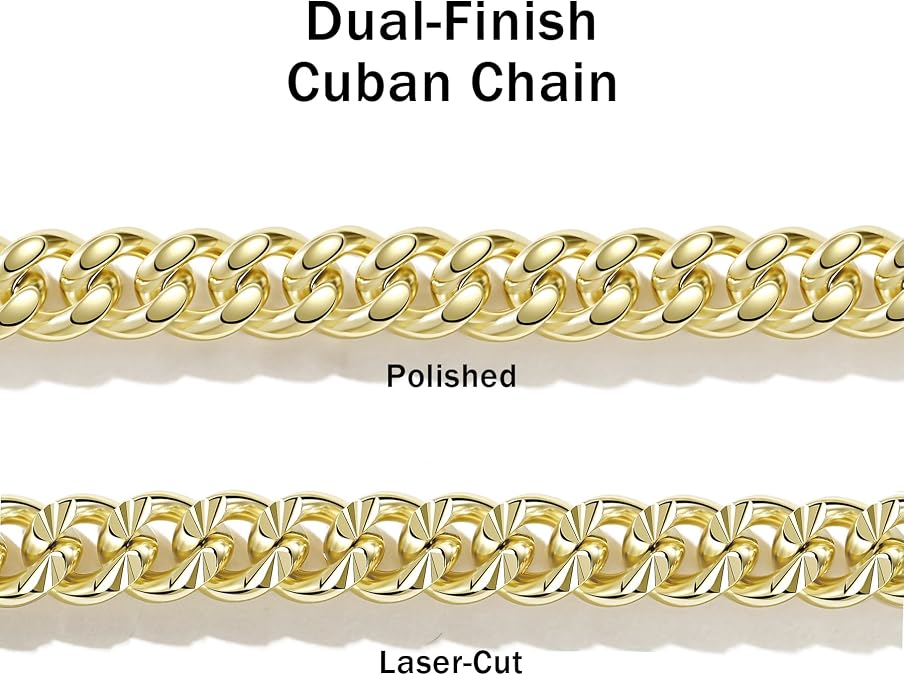 Cuban Chain Necklaces 14K Gold 6.5mm Cuban Chains for Men & Women Dainty Non-tarnish Necklace Unisex Gold Jewelry Gifts Sweat Proof and Fade Resistant Lifetime Quality(18-24Inches)