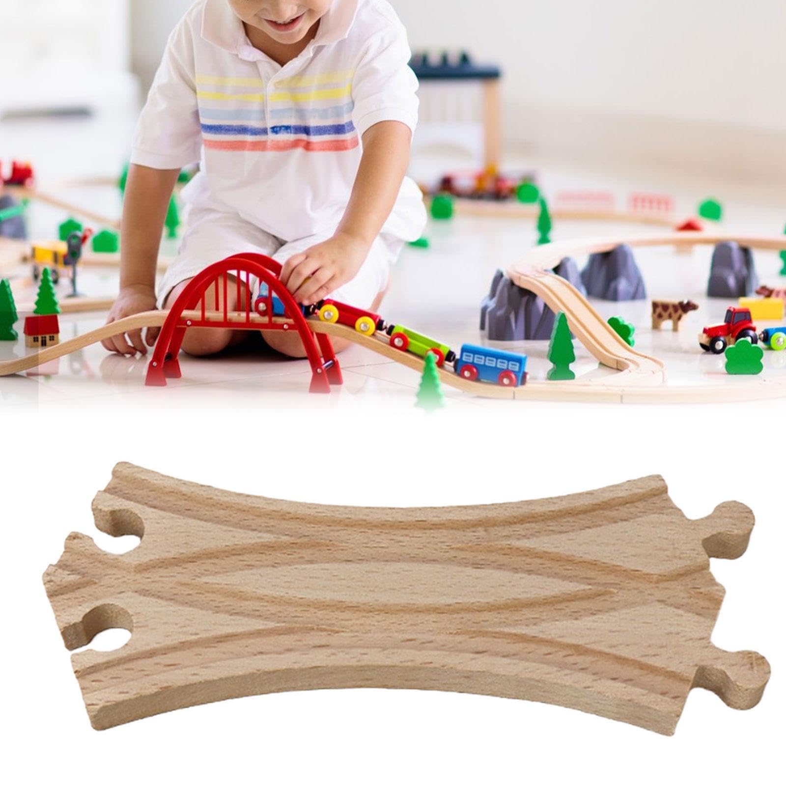 Juego De 67 Rieles Para Tren De Bloques - Con Curvas, Rectas, Cruces Y Rieles Inclinados Para Niños A Partir De 3 Años