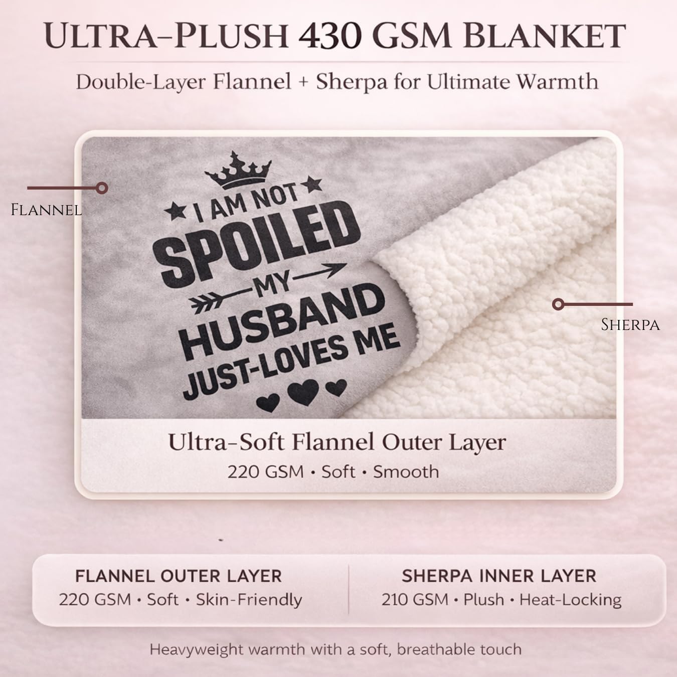 Wife Fleece Wearable Blanket Hoodie with Bonus Cozy Socks – Ultra-Soft Oversized Sherpa Blanket Hoodie