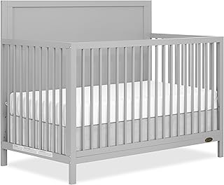Dream On Me Dillian 5-in-1 Convertible Full-Size Baby Crib in Pebble Gre...
