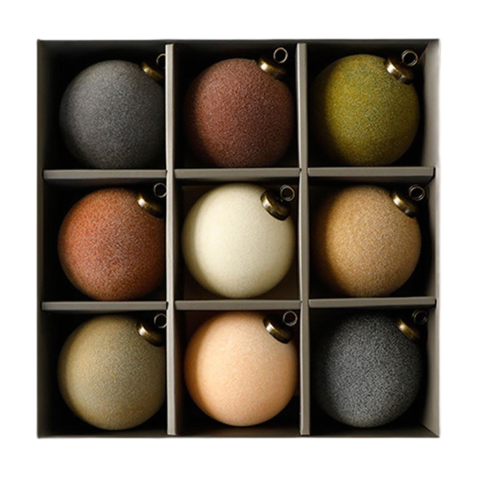 Boule de Noël en PVC et flocage : lot de 9 suspensions colorées réutilisables pour sapin