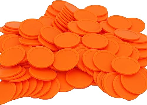 Miniatura 2 de Caja de 1.37 pulgadas de 120 monedas de conteo para fichas de póquer y monedas de juego (naranja, 1.37 pulgadas)