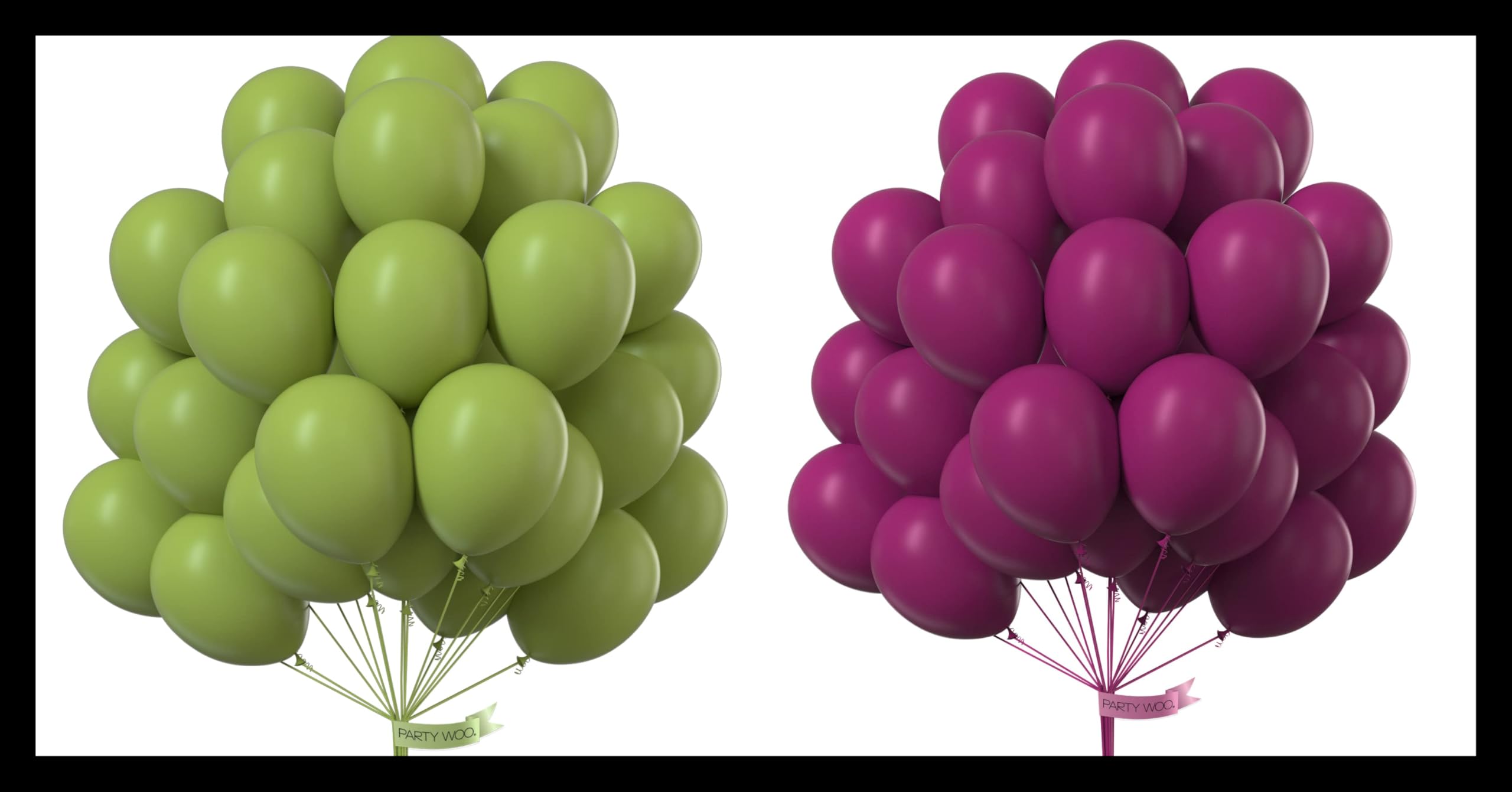 PartyWoo Olive Green Balloons 50 pcs and PartyWoo Plum Balloons 50 pcs