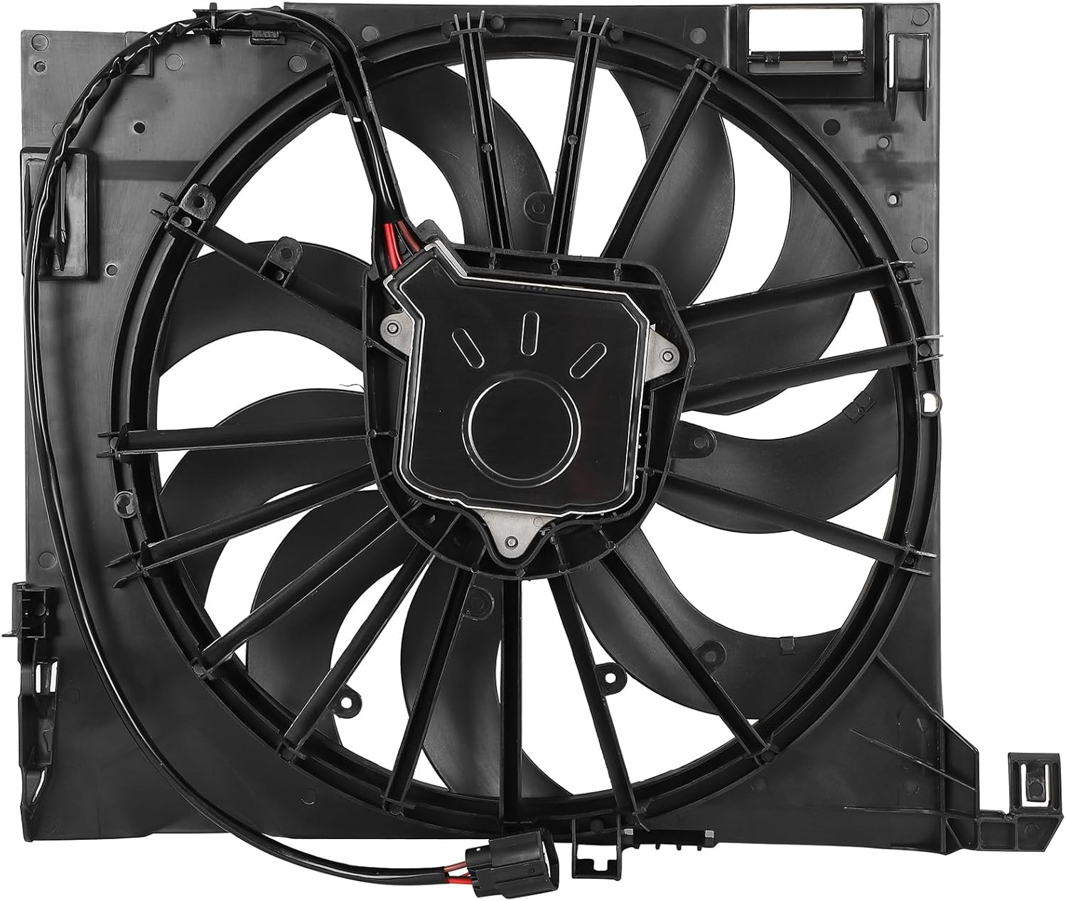 Cooling Fan Assembly Compatible with 2018-2019 for Jaguar for XJR575 5.0L 2014-2017 for Jaguar for XJR 5.0L, Black Radiator Fan Direct Fit Replacement for Engine Cooling Fan