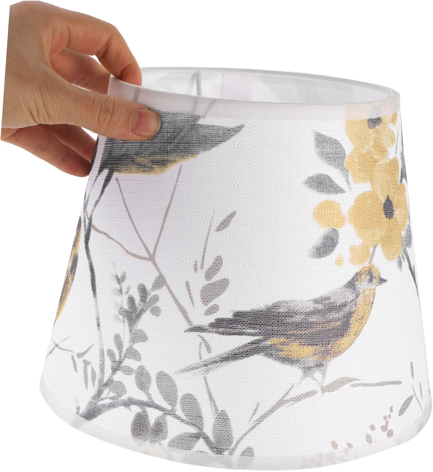 Flower and Bird Fabric Lampshade Bell Lamp Shade Lamp Shades for Floor Lamp Drum Lamp Shades Small Floor Lamp Shade Bedside Lamp Shade Metal The Bell E27 Desk Lamp