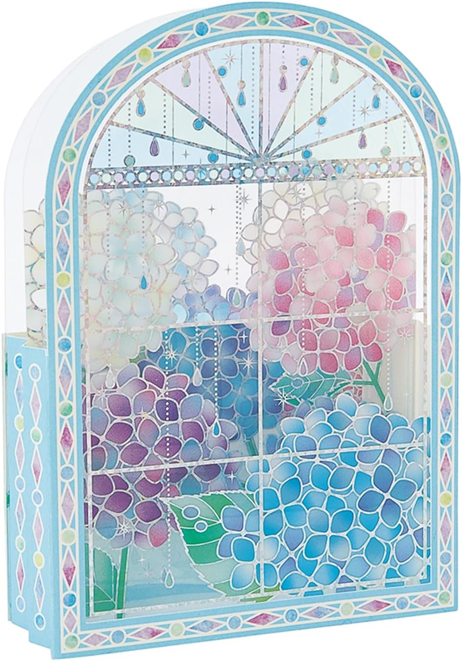 Sanrio JES 18-5 484369 Message Card Greeting Card Early Summer Transparent Material Hydrangea Behind The Window