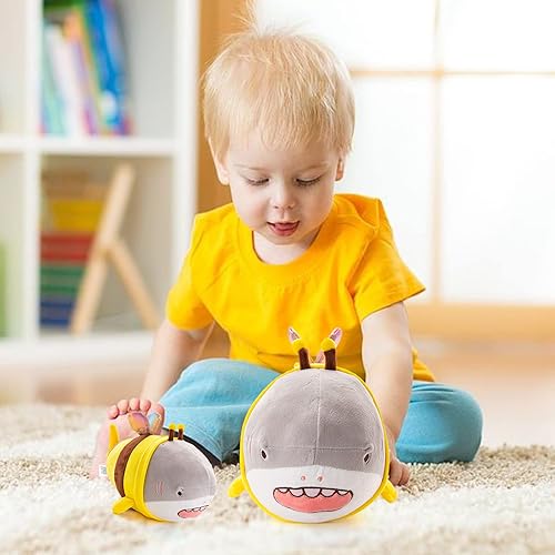 Miniatura 7 de KECIRLE Almohada de peluche de animal de tiburón y abeja, bonito juguete de anime, cojín suave de peluche de animé para mascotas, regalos para San