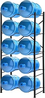 5 Gallon Water Bottle Holder for 10 Bottles, 5 Tiers Row Water Jug Rack