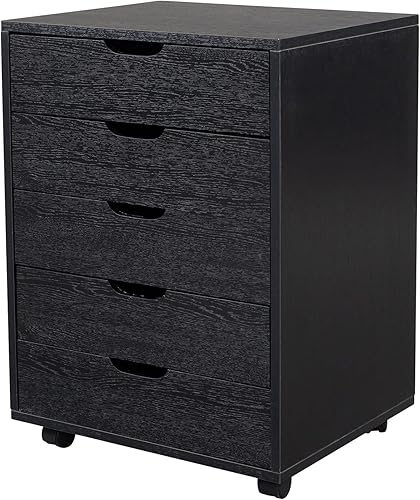 Miniatura 7 de DOLFISH Archivador rodante de 5 cajones archivador vertical con ruedas extraíbles para dormitorio sala de estar oficina en casa gabinete de