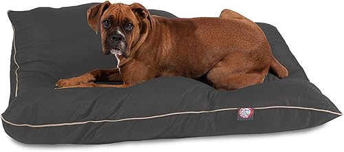 Majestic Pet - Cama grande para perros (46 x 35 pulgadas) Gris liso