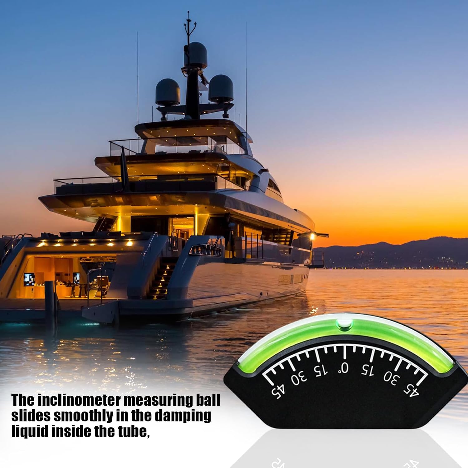 Trailer Bubble Levels, Car Inclinometer Gauge, 3.54x1.65x0.39 Inches RV Leveling Tool, Waterproof Angle Meter for Drivers Campground Outdoor Vehicles Camping Boats Van Sailing and Parking Use